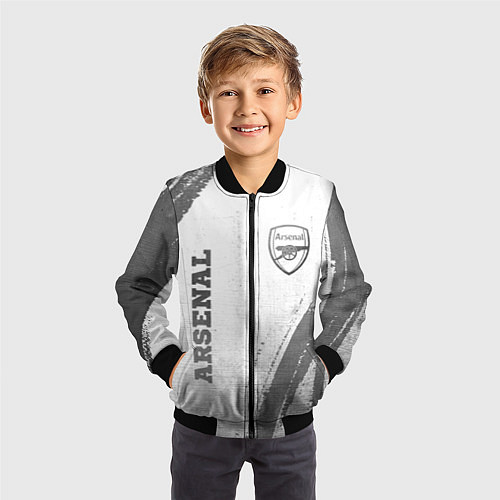 Детский бомбер Arsenal - white gradient вертикально / 3D-Черный – фото 3