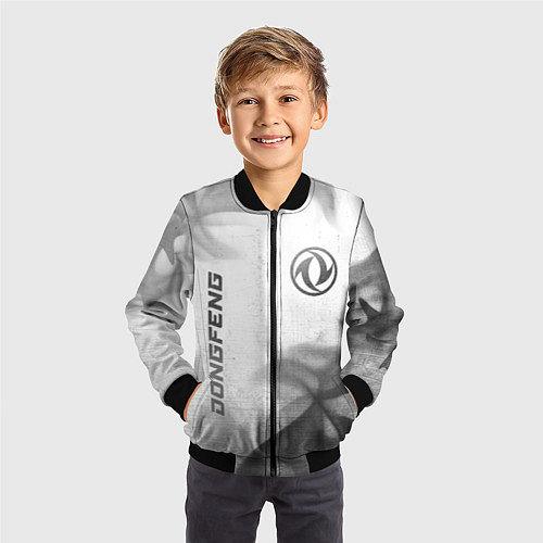 Детский бомбер Dongfeng - white gradient вертикально / 3D-Черный – фото 3
