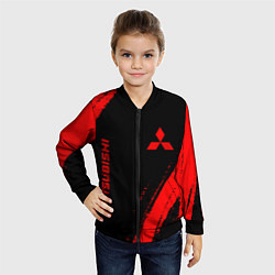 Бомбер детский Mitsubishi - red gradient вертикально, цвет: 3D-черный — фото 2
