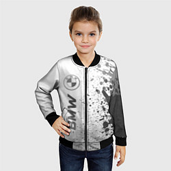 Бомбер детский BMW - white gradient по-вертикали, цвет: 3D-черный — фото 2