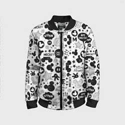 Бомбер детский Микки Маус узор, цвет: 3D-черный