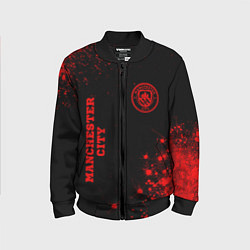Бомбер детский Manchester City - red gradient вертикально, цвет: 3D-черный