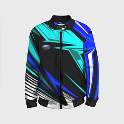 Детский бомбер Субару - синий спорт