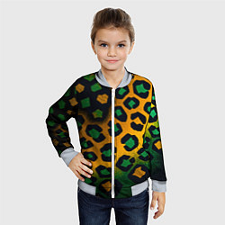 Бомбер детский Зеленые и золотые пятна леопарда, цвет: 3D-серый — фото 2