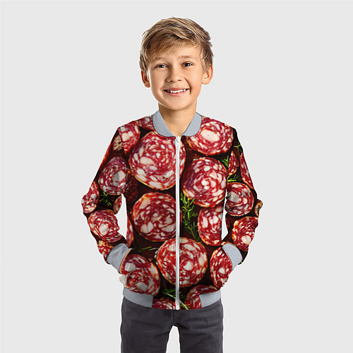 Детский бомбер Салями / 3D-Серый – фото 3