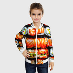 Бомбер детский Сет роллов, цвет: 3D-белый — фото 2