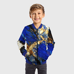 Бомбер детский Золотой минерал в синем камне, цвет: 3D-синий — фото 2