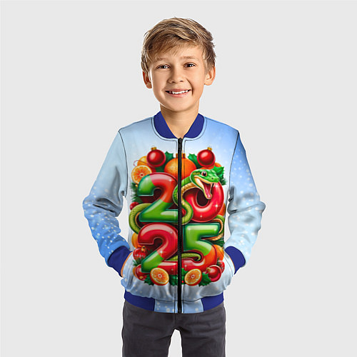 Детский бомбер Змеи к нам приходят 2025 / 3D-Синий – фото 3
