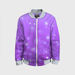 Детский бомбер Резные снежинки глитч
