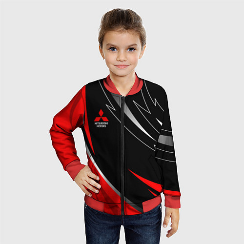 Детский бомбер Mitsubishi - red and black / 3D-Красный – фото 4