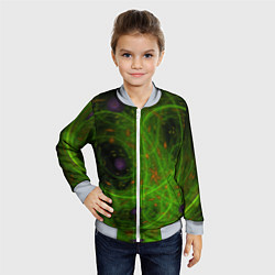 Бомбер детский Зелёный дым абстракция, цвет: 3D-серый — фото 2
