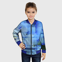 Бомбер детский Чёрные пятна на синем фоне абстракция, цвет: 3D-синий — фото 2