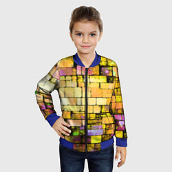 Бомбер детский Жёлтые кирпичики, цвет: 3D-синий — фото 2