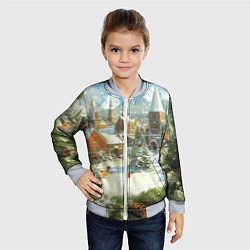 Бомбер детский Фон рождества, цвет: 3D-серый — фото 2