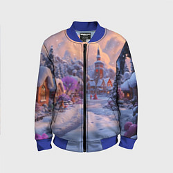Бомбер детский Тропинка к новому году, цвет: 3D-синий
