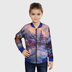 Бомбер детский Тропинка к новому году, цвет: 3D-синий — фото 2