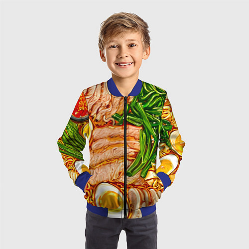 Детский бомбер Суп рамен / 3D-Синий – фото 3