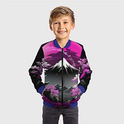 Бомбер детский Япония природа в коллаже, цвет: 3D-синий — фото 2