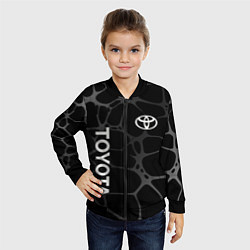 Бомбер детский Toyota - монохромный аква, цвет: 3D-черный — фото 2