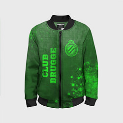 Бомбер детский Club Brugge - green gradient вертикально, цвет: 3D-черный