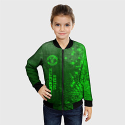 Бомбер детский Manchester United - green gradient по-вертикали, цвет: 3D-черный — фото 2