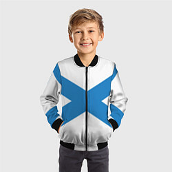 Бомбер детский Военно-морской флот: Андреевский флаг, цвет: 3D-черный — фото 2