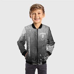 Бомбер детский Lamborghini - grey gradient вертикально, цвет: 3D-черный — фото 2
