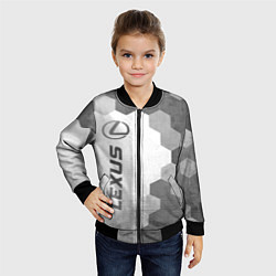 Бомбер детский Lexus - white gradient по-вертикали, цвет: 3D-черный — фото 2