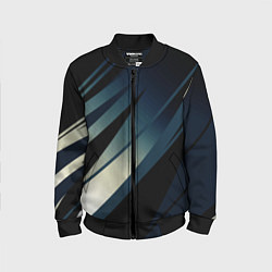Бомбер детский Чёрно-синий абстрактный с полосами, цвет: 3D-черный