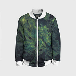 Бомбер детский Абстракция - green camouflage background, цвет: 3D-белый