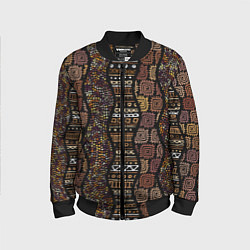 Бомбер детский Африканский орнамент этнический, цвет: 3D-черный