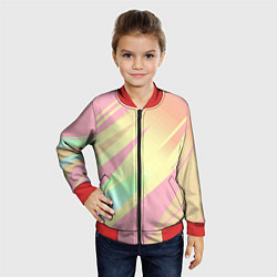 Бомбер детский Нежный розовый абстрактный, цвет: 3D-красный — фото 2