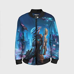 Детский бомбер Mass Effect - neon glow fantastic