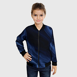 Бомбер детский Тёмный синий абстракция дымчатый, цвет: 3D-черный — фото 2
