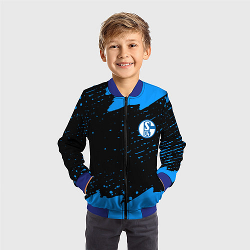 Детский бомбер Schalke 04 fc blue color / 3D-Синий – фото 3