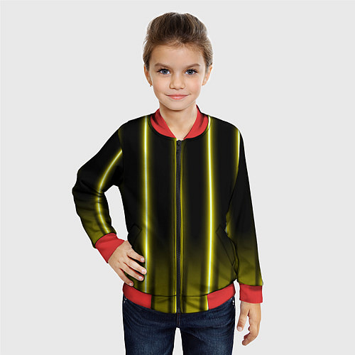 Детский бомбер Neon yellow / 3D-Красный – фото 4