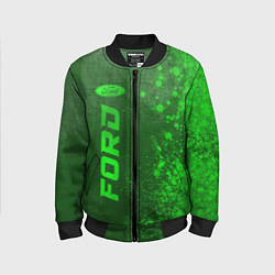 Бомбер детский Ford - green gradient по-вертикали, цвет: 3D-черный