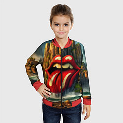 Бомбер детский Rolling Stones - sea rocks, цвет: 3D-красный — фото 2