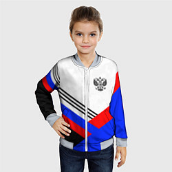 Бомбер детский Герб России - минимализм, цвет: 3D-серый — фото 2