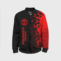 Бомбер детский Manchester United - red gradient по-вертикали, цвет: 3D-черный