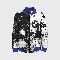 Бомбер детский BMW черно белые краски, цвет: 3D-синий