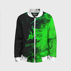 Бомбер детский Color green black, цвет: 3D-белый