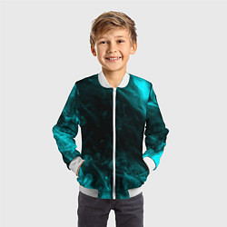 Бомбер детский Neon smoke, цвет: 3D-белый — фото 2