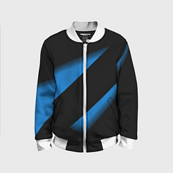 Детский бомбер Color blue black line