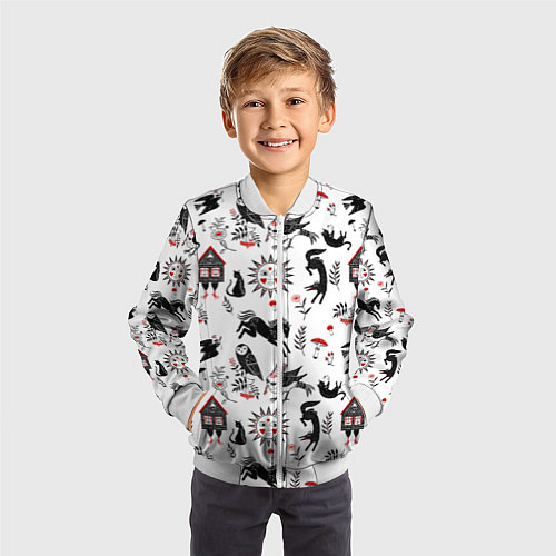 Детский бомбер Русские сказки / 3D-Белый – фото 3