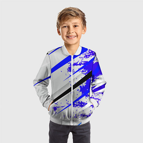 Детский бомбер Color white blue / 3D-Белый – фото 3
