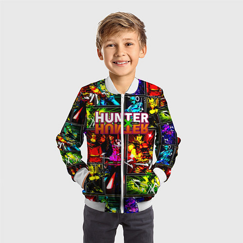 Детский бомбер Hunter x hunter neon anime / 3D-Белый – фото 3