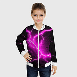 Бомбер детский The color is pink and black, цвет: 3D-белый — фото 2