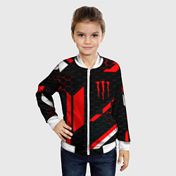 Бомбер детский Monster energy sport geometry, цвет: 3D-белый — фото 2