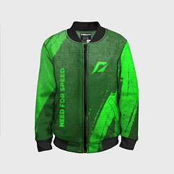 Детский бомбер Need for Speed - green gradient вертикально